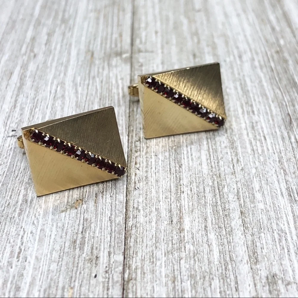 Vtg Sarah Coventry Red Rhinestone Mid-Century Link